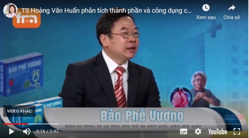 TS Hoàng Văn Huấn phân tích thành phần và công dụng của sản phẩm Bảo Phế Vương